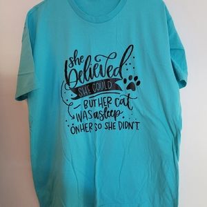 Womens XL custom made Cat lover tee